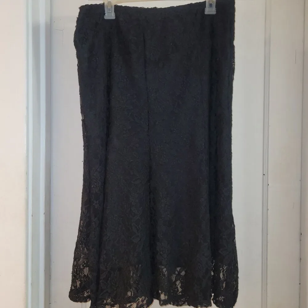 Black lace skirt 1X Ashley Blue